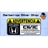 Pegatina advertencia honda civic